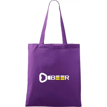 Nákupní taška Otvírák Beer - Taška bavlněná - 42 x 38 cm ( Fialová )