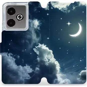 Pouzdro na mobilní telefon Flipové pouzdro Mobiwear - Realme GT 7T - V145P Noční obloha s měsícem (Knížkové flip pouzdro, obal, kryt na mobil Realme GT 7T - V145P Noční obloha s měsícem, materiál Umělá kůže + TPU - ochrana 360°, stojánek, silikonová vanička, magnetické zavírání)