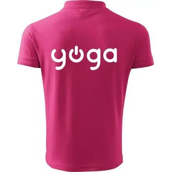 Pánská košile Power yoga logo - Polokošile pánská Pique Polo 203 - 4XL ( Purpurová )