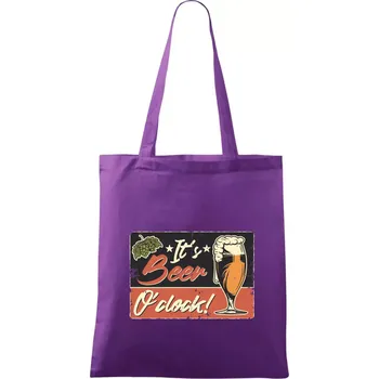 Čas na pivo - Taška bavlněná - 42 x 38 cm ( Fialová )
