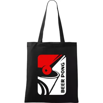 Beer pong - Taška bavlněná - 42 x 38 cm ( Černá )