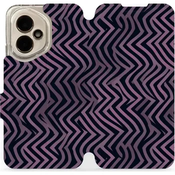 Pouzdro na mobilní telefon Flipové pouzdro Mobiwear - Honor 400 - VA55S Fialové klikyháky (Knížkové flip pouzdro, obal, kryt na mobil Honor 400 - VA55S Fialové klikyháky, materiál Umělá kůže + TPU - ochrana 360°, stojánek, silikonová vanička, magnetické zavírání)