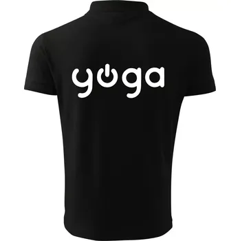 Pánská košile Power yoga logo - Polokošile pánská Pique Polo 203 - 2XL ( Černá )
