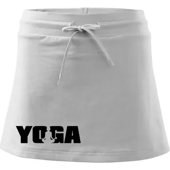Dámská sukně Yoga nápis - Sportovní sukně - two in one - S ( Bílá )