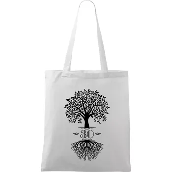 Narozeninový strom 30 - Taška bavlněná - 42 x 38 cm ( Bílá )