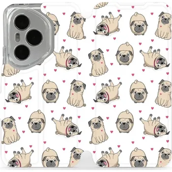 Pouzdro na mobilní telefon Flipové pouzdro Mobiwear - Honor 400 Pro - M097P Mopsíci (Knížkové flip pouzdro, obal, kryt na mobil Honor 400 Pro - M097P Mopsíci, materiál Umělá kůže + TPU - ochrana 360°, stojánek, silikonová vanička, magnetické zavírání)