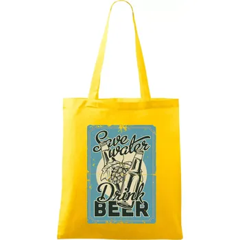 Save water drink beer poster - Taška bavlněná - 42 x 38 cm ( Žlutá )