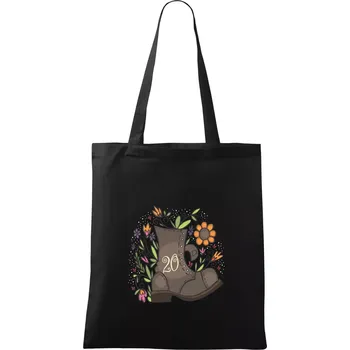 Nákupní taška Stará bota 20 - Taška bavlněná - 42 x 38 cm ( Černá )