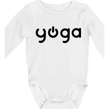 Kojenecký body Power yoga logo - Body kojenecké s dlouhým rukávem - Dlouhý r. do 3 měs ( Bílá )