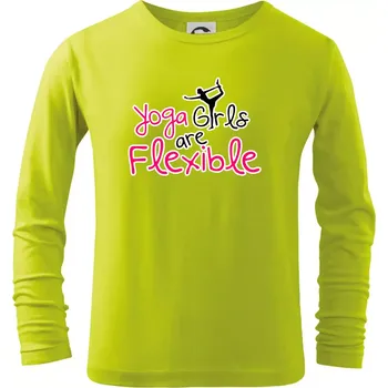 Dětská móda Yoga Girls - Triko dětské Long Sleeve - 134 cm/8 let ( Limetková )