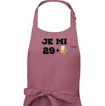 Kuchyňská zástěra Je mi 30 pivo - Pánská zástěra na vaření - Univerzální velikost ( Starorůžová )