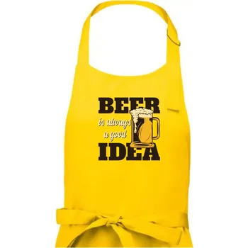 Kuchyňská zástěra Beer idea - Dámská zástěra na vaření - Univerzální velikost ( Žlutá )