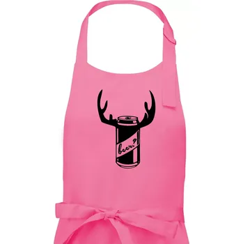 Kuchyňská zástěra Pivo plechovka - Pánská zástěra na vaření - Univerzální velikost ( Růžová )