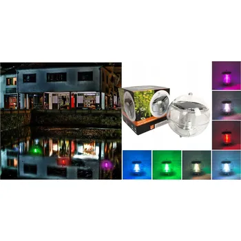 Venkovní osvětlení Solární lampa LED plovoucí koule do bazénu, jezírka, zahradního jezírka