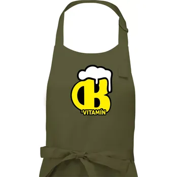 Kuchyňská zástěra Pivo vitamín B - Dámská zástěra na vaření - Univerzální velikost ( Khaki )