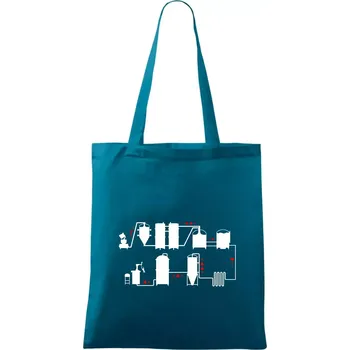 Pivní cesta od výroby k výčepu - Taška bavlněná - 42 x 38 cm ( Petrolejová )