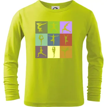 Chlapecké oblečení Yoga abeceda - Triko dětské Long Sleeve - 122 cm/6 let ( Limetková )