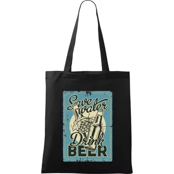 Save water drink beer poster - Taška bavlněná - 42 x 38 cm ( Černá )