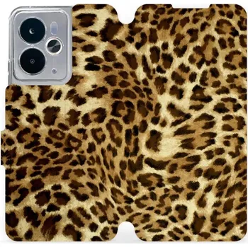 Pouzdro na mobilní telefon Flipové pouzdro Mobiwear - Realme 14T 5G - VA33P Leopardí vzor (Knížkové flip pouzdro, obal, kryt na mobil Realme 14T 5G - VA33P Leopardí vzor, materiál Umělá kůže + TPU - ochrana 360°, stojánek, silikonová vanička, magnetické zavírání)