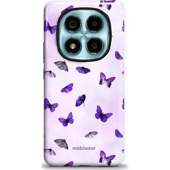 Pouzdro na mobilní telefon Odolný obal Mobiwear Elite Pro - Xiaomi Redmi Note 14 Pro 4G - EP77E Fialoví motýlci (Odolné pouzdro, obal kryt Mobiwear Elite Pro - maximální ochrana mobilu Xiaomi Redmi Note 14 Pro 4G, zesílené hrany, přesné výřezy, pohodlné držení, odolná grafika,)