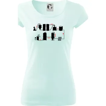 Dámské tričko Pivní cesta od výroby k výčepu - Dámské triko Pure - XS ( Frost )