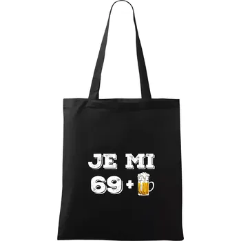 Nákupní taška Je mi 70 pivo - Taška bavlněná - 42 x 38 cm ( Černá )