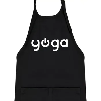 Kuchyňská zástěra Power yoga logo - Dětská zástěra na vaření - Univerzální velikost ( Černá )