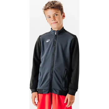 Dámská mikina KIPSTA Dětská fotbalová mikina Essential 7 LET ČERNÁ|ŠEDÁ