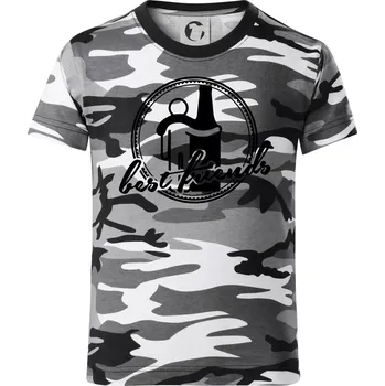 Chlapecké tričko Best friends pivo - Dětské maskáčové triko - 122 cm/6 let ( Šedý maskáč )