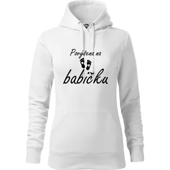 Dámská mikina Povýšena na babičku - Mikina dámská Cape s kapucí - XL ( Bílá )