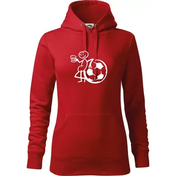 Dámská mikina Velký fotbalista - Mikina dámská Cape s kapucí - L ( Červená )