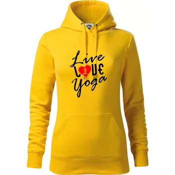 Dámská mikina Live Love Yoga - Mikina dámská Cape s kapucí - S ( Žlutá )