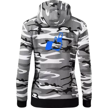 Dámská mikina FCB pivo - Dámská mikina trendy zipper s kapucí - XL ( Šedý maskáč )