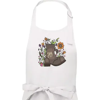 Kuchyňská zástěra Stará bota 70 - Pánská zástěra na vaření - Univerzální velikost ( Bílá )