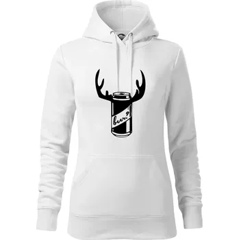 Dámská mikina Pivo plechovka - Mikina dámská Cape s kapucí - XL ( Bílá )
