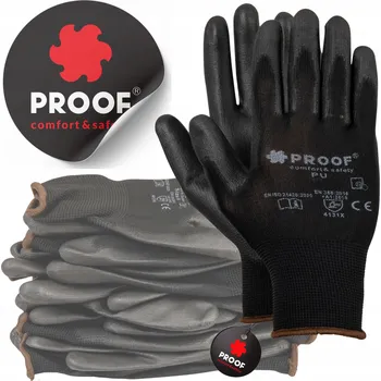Pracovní rukavice Rukavice Proof potažené polyuretanem, velikost 7 - S, 10 párů