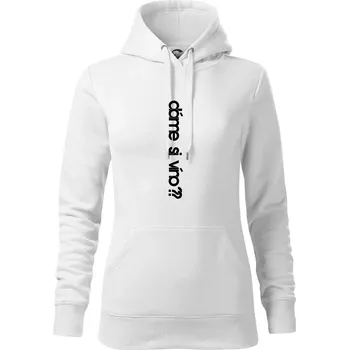 Dámská mikina Dáme si víno? - Mikina dámská Cape s kapucí - XS ( Bílá )
