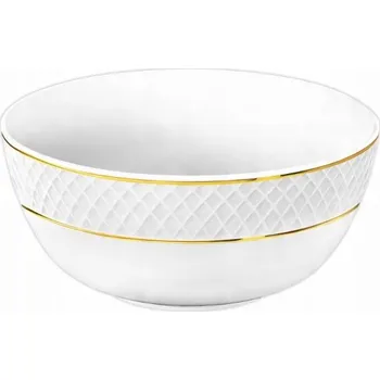 Salátová Mísa kulatá bílá porcelánová Wilmax 14 cm 600 ml se zlatým okrajem
