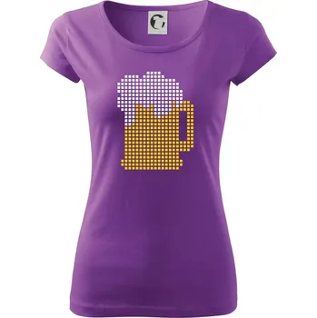 Dámské tričko Pivo pixel - Dámské triko Pure - 3XL ( Fialová )