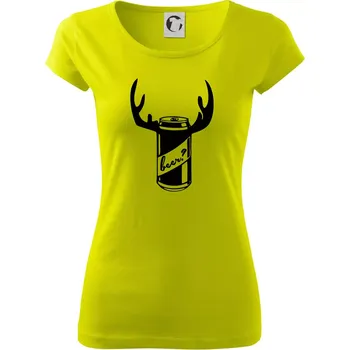 Dámské tričko Pivo plechovka - Dámské triko Pure - L ( Limetková )