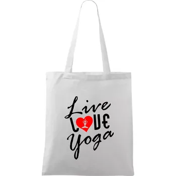 Live Love Yoga - Taška bavlněná - 42 x 38 cm ( Bílá )