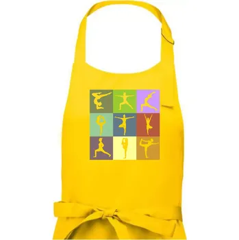 Kuchyňská zástěra Yoga abeceda - Pánská zástěra na vaření - Univerzální velikost ( Žlutá )