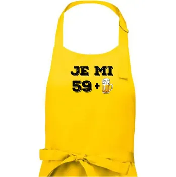 Kuchyňská zástěra Je mi 60 pivo - Dámská zástěra na vaření - Univerzální velikost ( Žlutá )