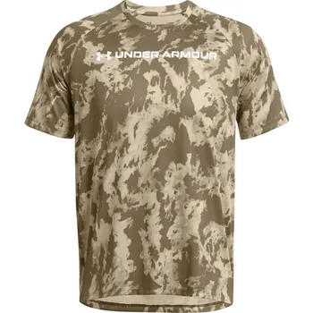 Pánské tričko Under Armour Tech Camo Short-Sleeve Performance Gym Top Khaki Base L