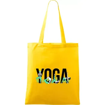 Nákupní taška Yoga nápis barevný - Taška bavlněná - 42 x 38 cm ( Žlutá )