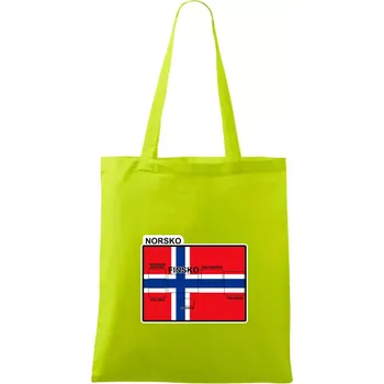Norsko vlajka další státy - Taška bavlněná - 42 x 38 cm ( Limetková )