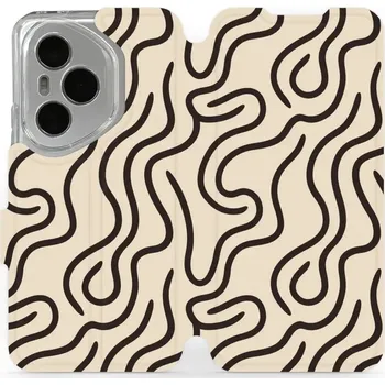 Pouzdro na mobilní telefon Flipové pouzdro Mobiwear - Honor 400 Pro - VA60S Linky (Knížkové flip pouzdro, obal, kryt na mobil Honor 400 Pro - VA60S Linky, materiál Umělá kůže + TPU - ochrana 360°, stojánek, silikonová vanička, magnetické zavírání)