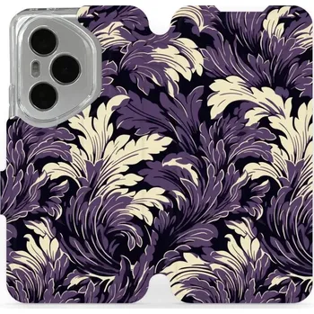 Pouzdro na mobilní telefon Flipové pouzdro Mobiwear - Honor 400 Pro - VA46S Fialové rostliny (Knížkové flip pouzdro, obal, kryt na mobil Honor 400 Pro - VA46S Fialové rostliny, materiál Umělá kůže + TPU - ochrana 360°, stojánek, silikonová vanička, magnetické zavírání)