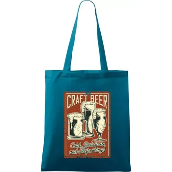 Craft beer - Taška bavlněná - 42 x 38 cm ( Petrolejová )
