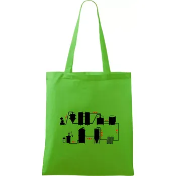 Nákupní taška Pivní cesta od výroby k výčepu - Taška bavlněná - 42 x 38 cm ( Apple Green )